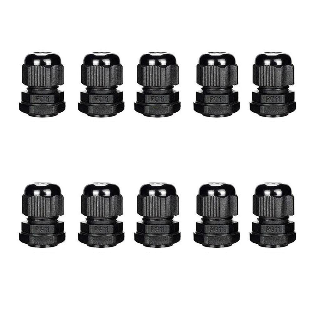 10Pcs Nylon Cable Gland Kit Waterproof Ip68 Cable Gland Joints Adjustable Locknut Pg7 Pg9 Pg11 Pg13.5 Pg16