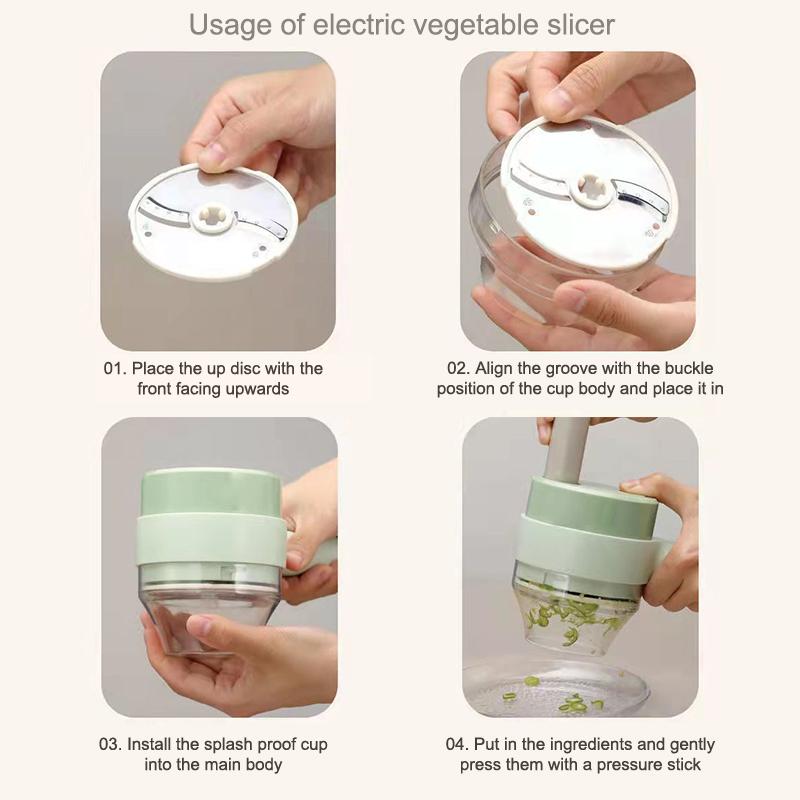 Processador de Alimentos Elétrico Carregamento Sem Fio Cortar Legumes Carne Para Uso Doméstico Ferramenta Portátil Máquina de Alimentos Complementares