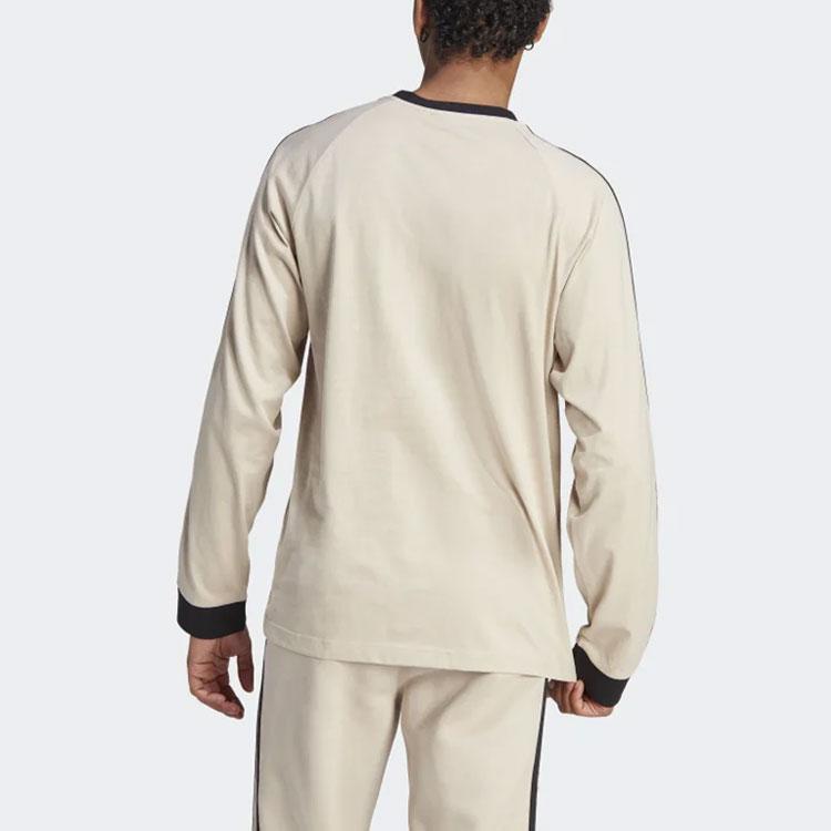Adidas Originals Trefoil Striped Long Sleeve T-Shirt Men Tops Beige IM2086