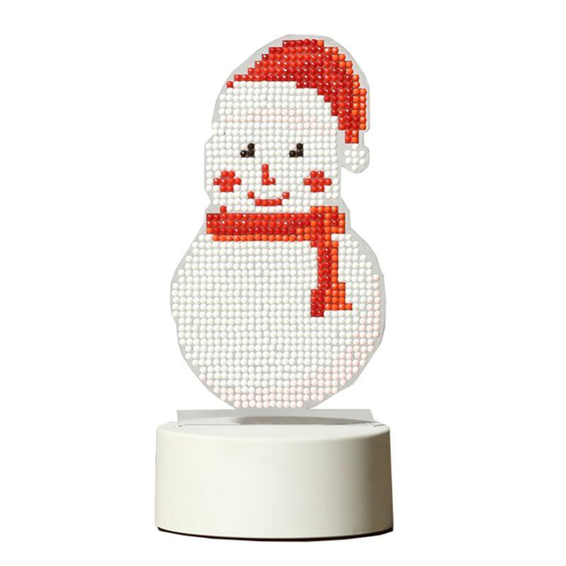 Kit Pittura Diamanti 5D Natale Con Luce Notturna LED Fai Da Te, Lampada Babbo Natale 7 Colori, Con Cavo USB E Strumenti