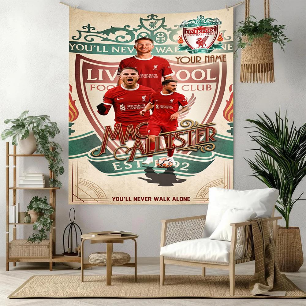 Liverpool Fc Custom Your Name Wall Decor Tapestry Art For Pet Memorial Birthdaywedding Party Backdrop Family Gift