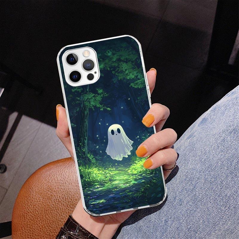 Cute Halloween Ghost Phnoe Case for Iphone 17 Air 16 16E 11 12 13 Mini 14 Plus 15 Pro Max 7 8 + SE 2020 Phone Cover Coque