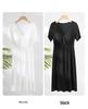 V-Neck Nursing Dress with Insertable Cups for Breastfeeding - Fashionable Postpartum Pajamas