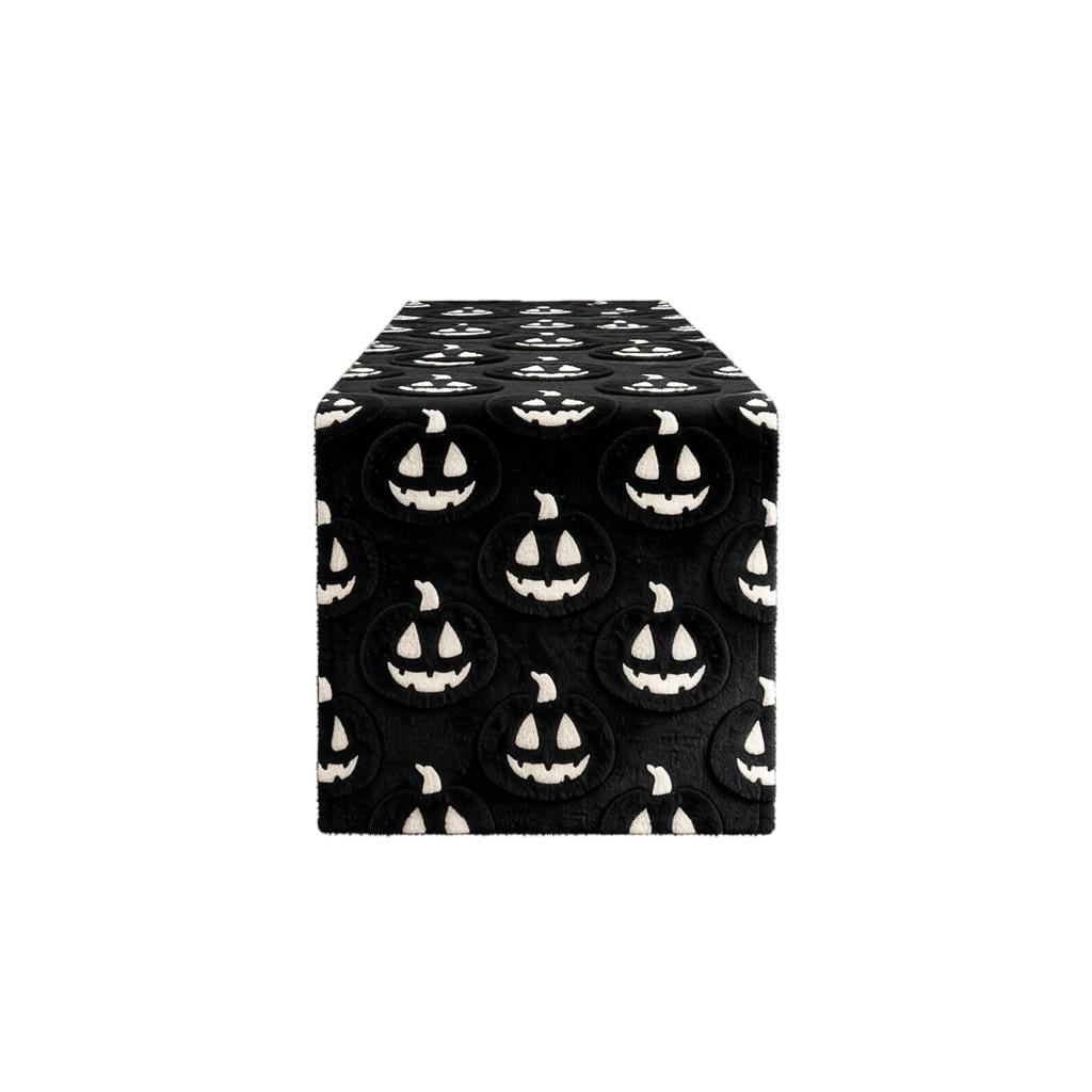 Halloween Table Runner with Embroidered Pumpkin Design - 18333 cm Decorative Table Runner for Dining Table and Fall Party Decor