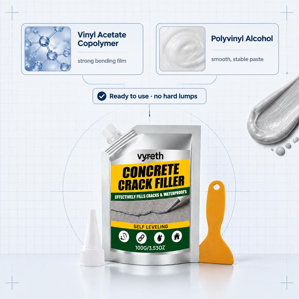 Multi Purpose Waterproof Sealant Crack Filler Concrete Wall Floor Furniture Gap Repair Putty DIY Kit 100g Home Renovation