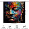 Colorful Abstract Face Art Waterproof Shower Curtain Heat Resistant Machine Washable Non-Transparent 180x180cm