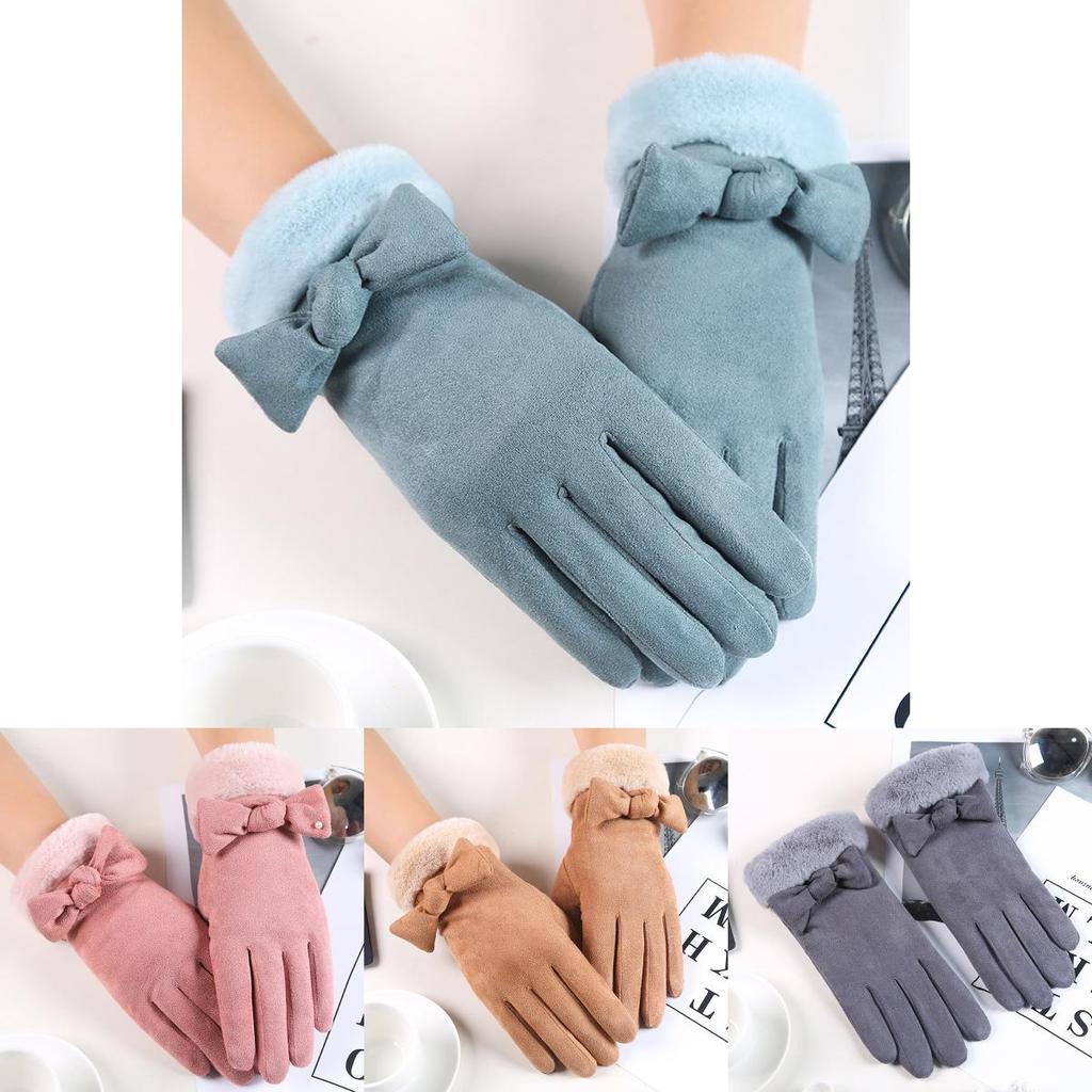 Luxurious Winter Warm Thick Soft Cashmere Touch Screen Gloves For Stylish Women Ladies
