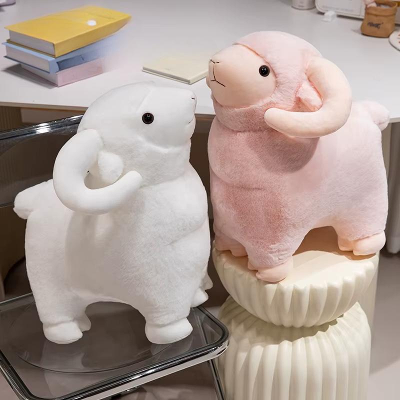 Creative 25/35/45cm Simulation Animals Sheep Dolls White Pink Toys Funny Girls Boys Cartoon Comfort Baby Girls Birthday Gifts