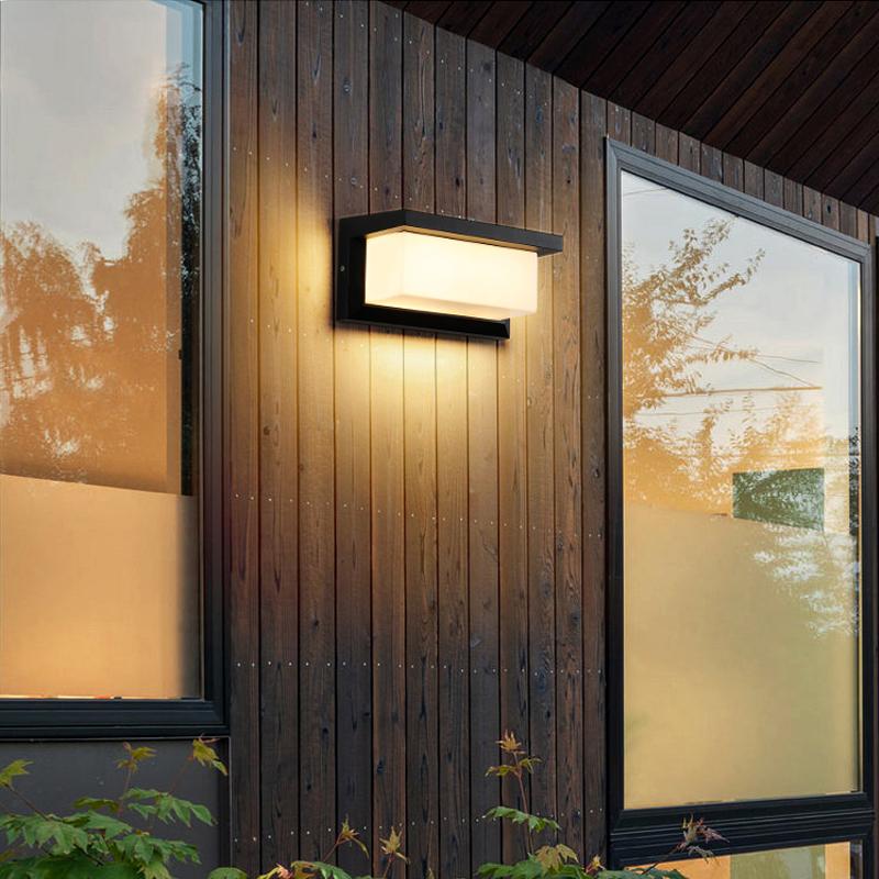 Aluminum Modern LED Outdoor Wall Lamp IP65 Waterproof Motion Sensor for Porch Courtyard Garden Exterior Security Lighting