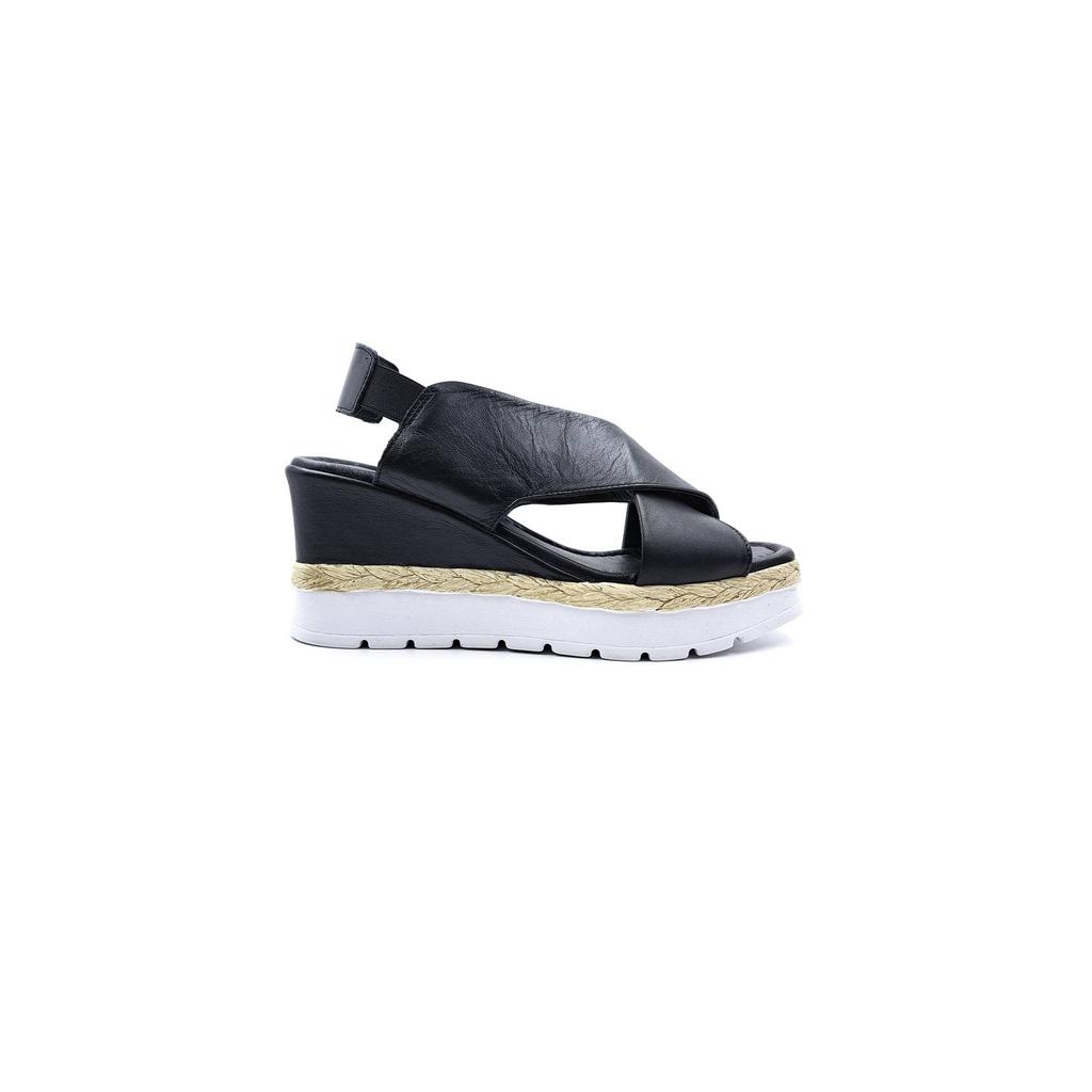 Women Casual Genuine Leather Cross Low Heel Sandals