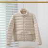 Lightweight down jacket for women, short slimming stand-collar white duck down winter new petite jacket