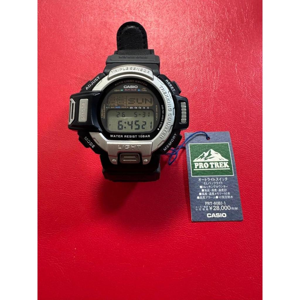 Used CASIO PROTREK PRT-60BJ-1 Trekking Counter 10 ATM Water Resistant Auto EL Light Full Auto Calendar Unused