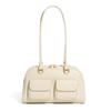MFFOR Women's Genuine Leather Shoulder Bag, Large Capacity, Lightweight, for Casual Commuting, Simple and Stylish (Ivory)