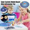 1 conjunto de placa de modelo do sistema solar com planetas solares interativos 3D, placa para pais e filhos, faça você mesmo, colorir, universo, aprendizagem