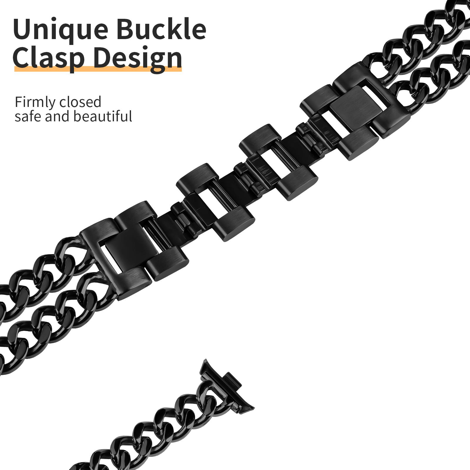 

For Xiaomi Redmi Watch 4 Double-Circle Band Stainless Steel Watch Strap Rose Gold