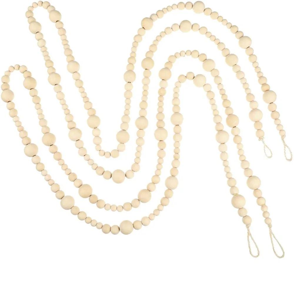 

Мелкие и средние деревянные бусины, кисточка, пеньковая веревка, подвеска для рождественской елки, цепочка, украшение для рождественской вечеринки