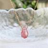 1pc Natural Stone Necklaces for Women Girls Cute Small Water Drop Pendant Stainless Steel Chain Choker Necklace Minimalist