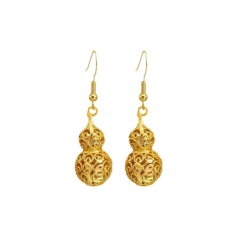 Ethnic Hollow Gourd Earrings - Xiaohongshu Inspired Women's Jewelry