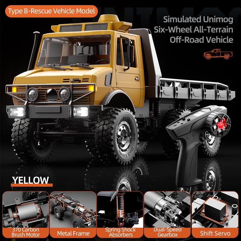 Jjrc C8823 1/18 2.4G Rc 6Wd Unimog Rc Truck Off-Road Vehicle Remote Control Car Esc 370 Motor Simulated Car Model Toys