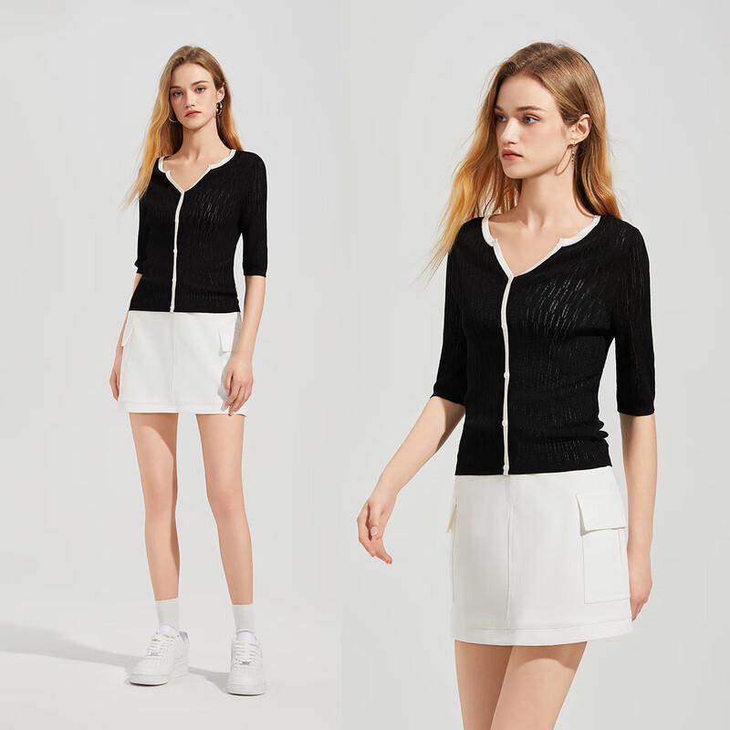 Tatune Women's Summer Minimalist Short-Sleeve Knit Top