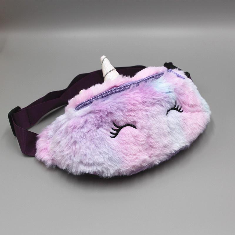 

Medium-sized Unicorn Cartoon Crossbody Bag Plush Material Shell Shape StyleA
