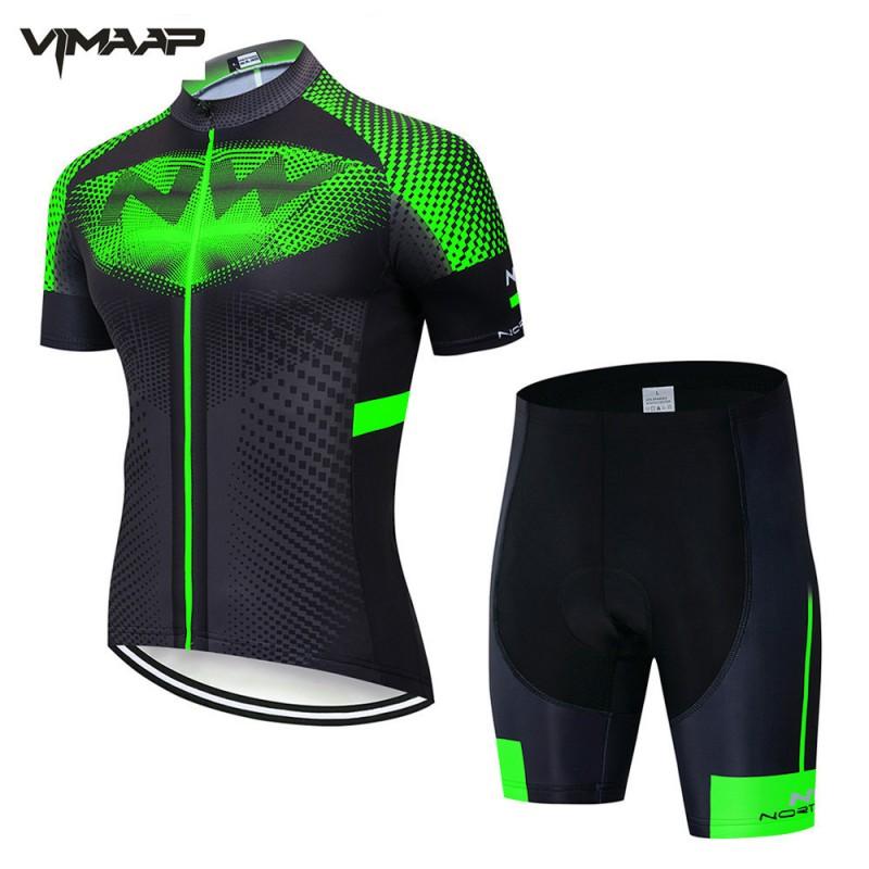 Mens Cycling Jersey Set Short Sleeve Breathable Mesh Bike Apparel Ride