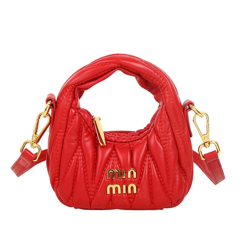 

Folded crescent moon bag women s 2025 new trendy high-end texture versatile messenger bag niche design portable shoulder bag 13*6*15 червоний