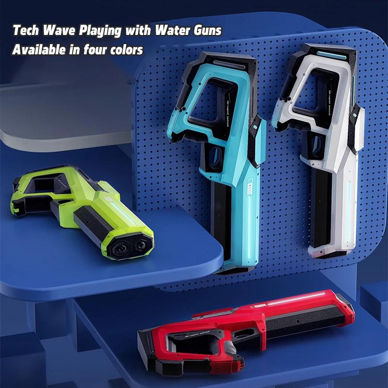 Non-Toxic Electric Water Gun Squirt Pistol Space Battle Guns Child Pool Beach Outdoor Party Fight Shooting Toys Automatic Water Absorption