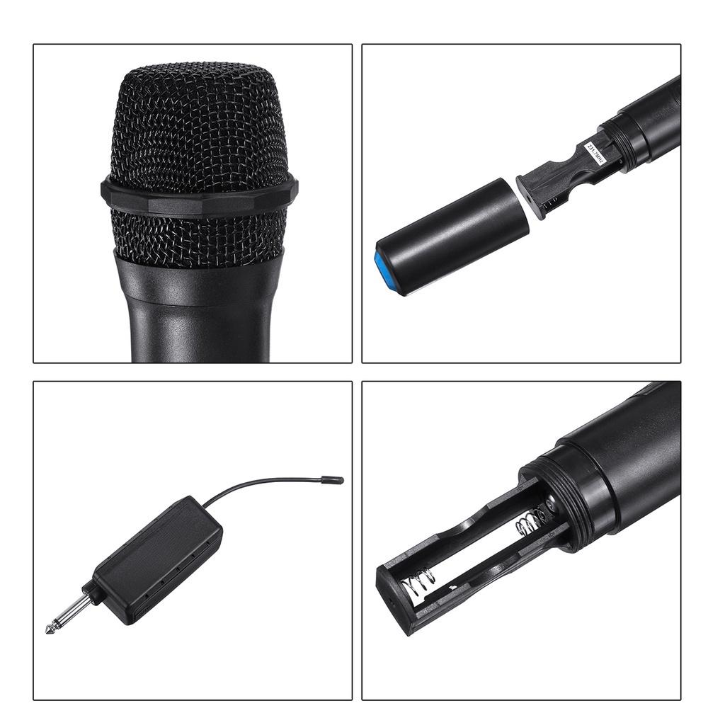 2 PCS Professional Wireless Microphone System with Receiver UHF Handheld Mic Speaker Karaoke Meeting Party