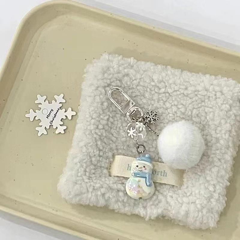 

Подвеска в виде снеговика в виде комка шерсти в виде снежинки, брелок для ключей, милый ремешок для телефона, симпатичная сумка, подвесное украшение, портативный шнурок для телефона, подарки