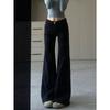 Damen Niedrige Taille Ausgestellte Jeans Lockerer Schnitt Japanischer Lässiger Uni Nicht Haftend Weite Bootcut Jeans