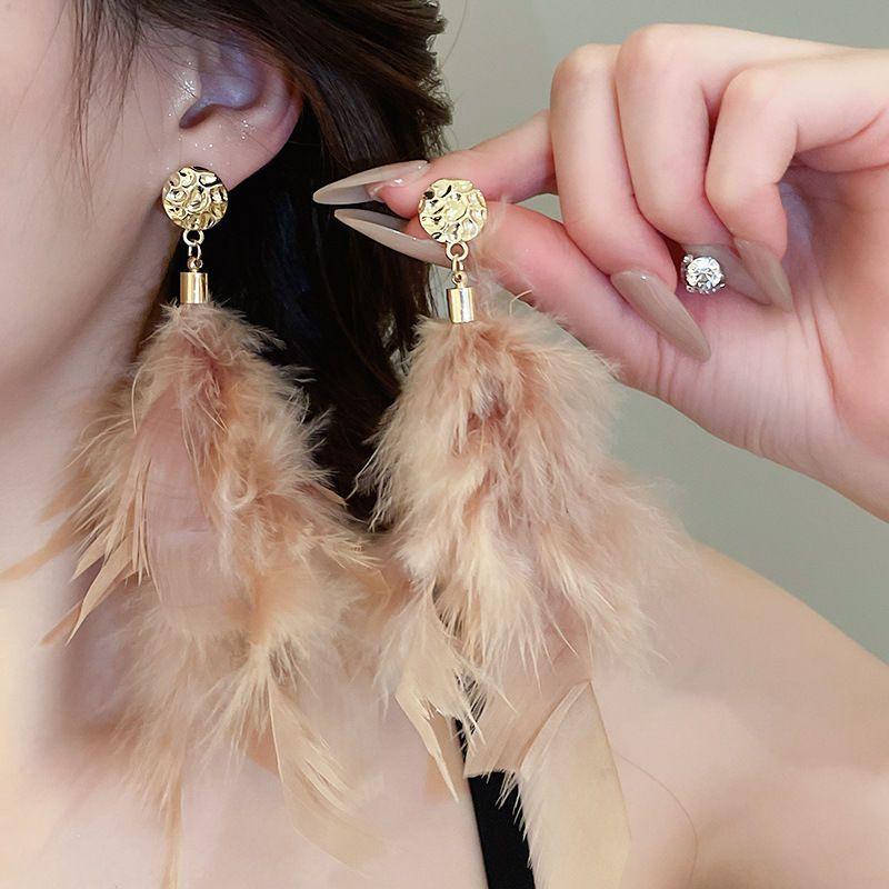 Diamond-set pearl petals fringed earrings stud earrings temperament fashionable and versatile design earrings