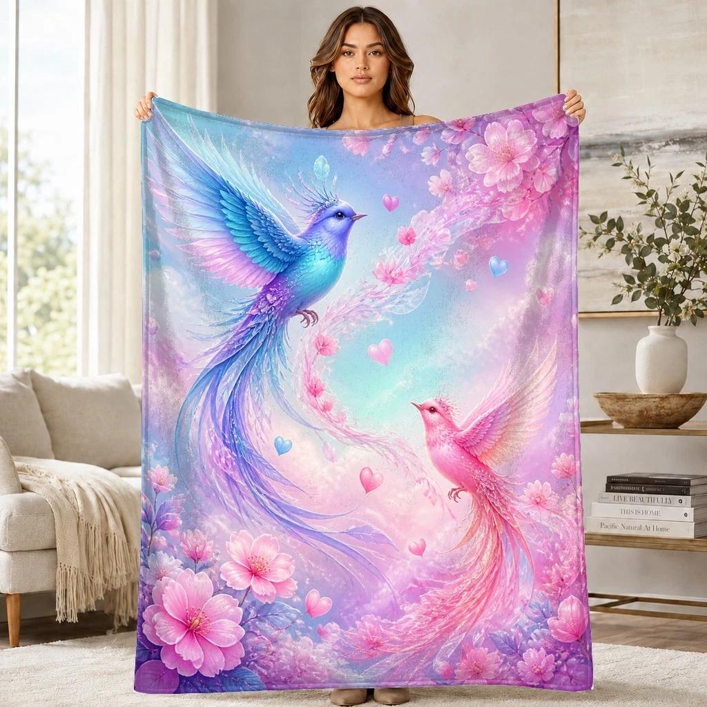 Dreamy Songbirds Coral Fleece Blanket