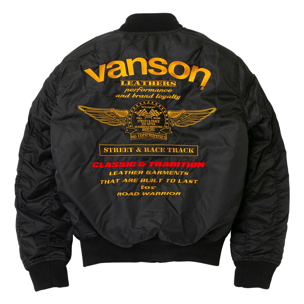 Jacket Size M VS25108W [Vanson] MA-1 Black/Yellow