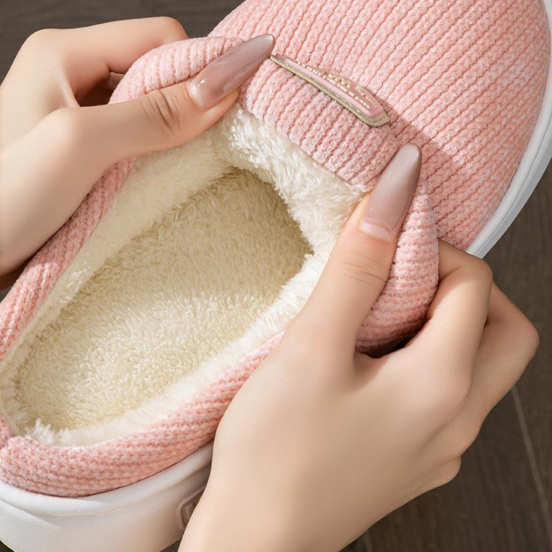 Corduroy cotton slippers autumn and winter home hair tow hotel warm and fleece couple hair slippers