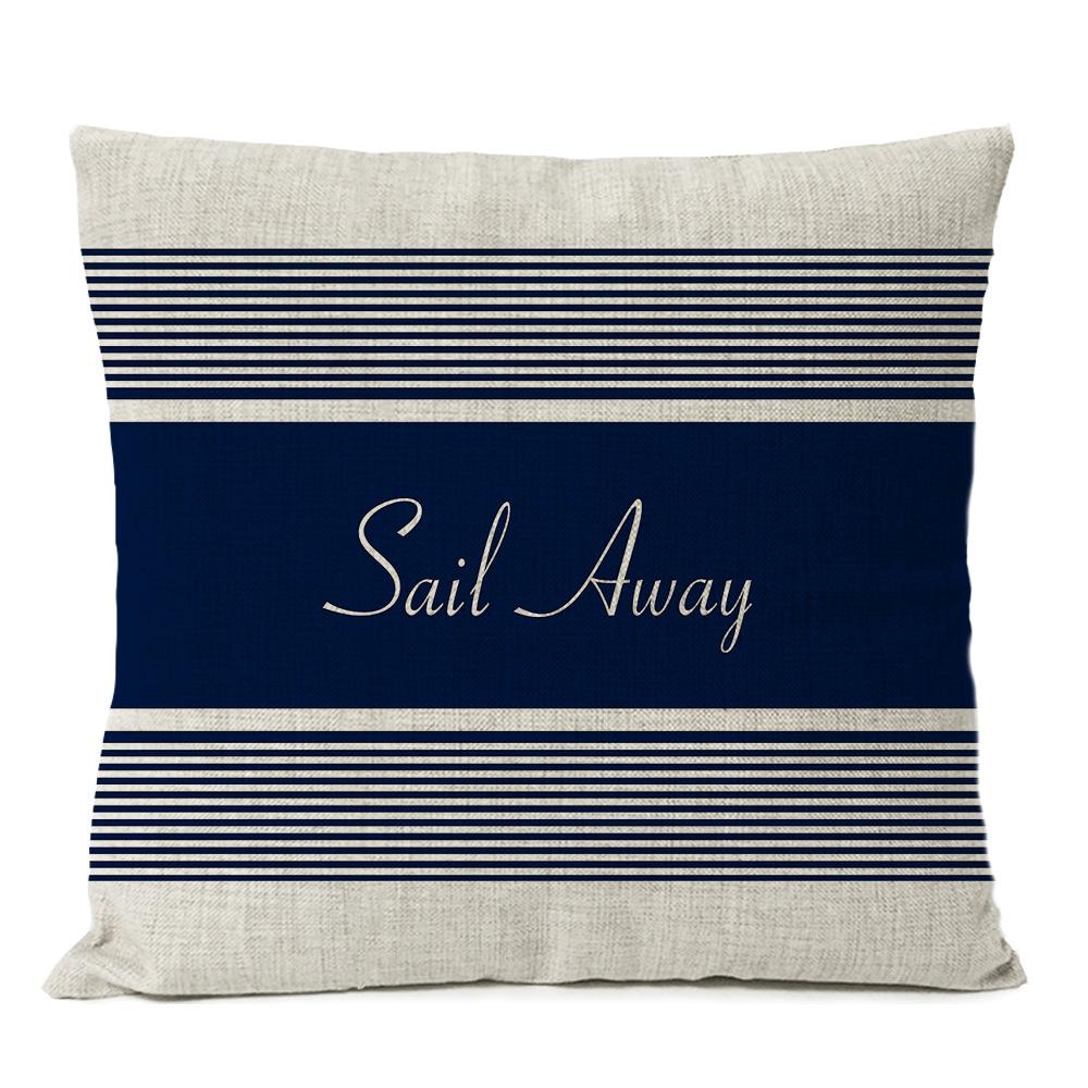 Nautical Linen Pillow Nordic Home Decoration Model Room Nautical Style