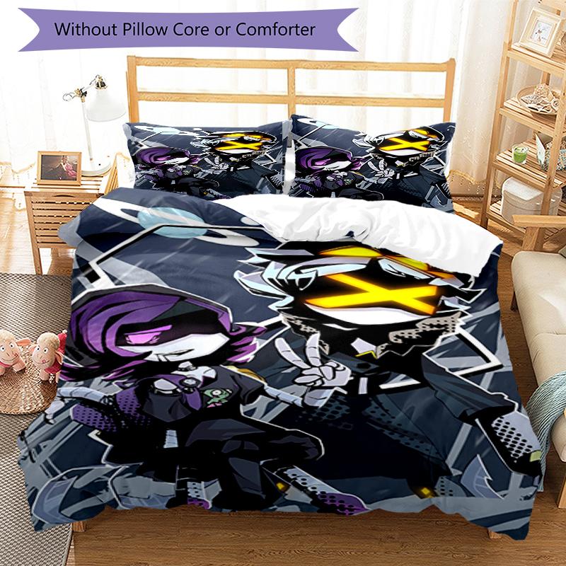 3pcs Murder Drones Bedding Set Duvet Cover Closure Includes 1 Duvet Cover & 2 Pillowcases, Soft and Comfortable for All Seasons.