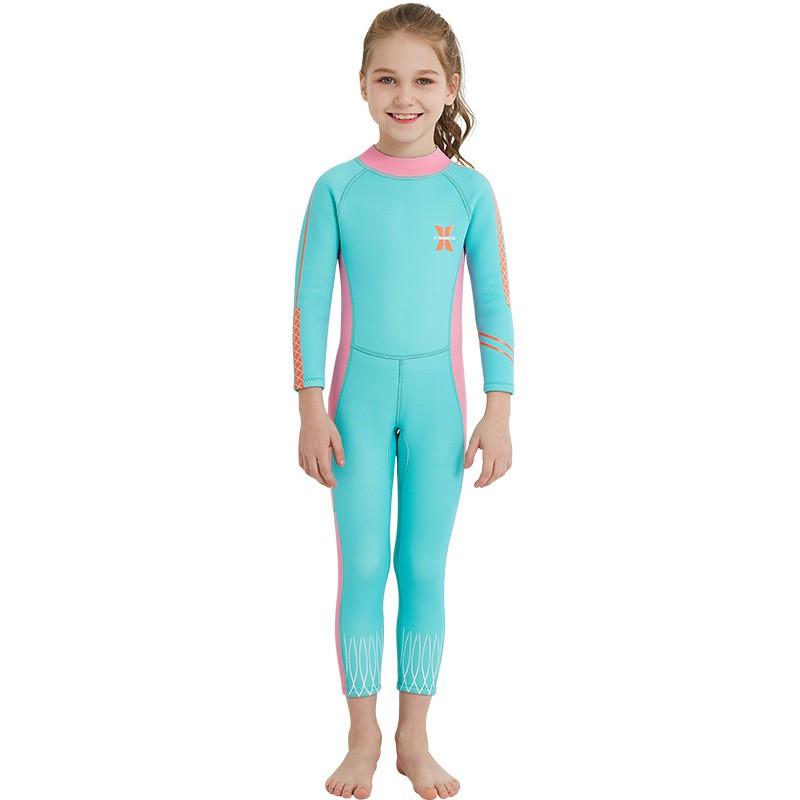 DIVE&SIAL Children's Diving Suit 2.5MM Women's Swimsuit One-piece Long Sleeves Thickened Warm Surfing Snorkeling Jellyfish