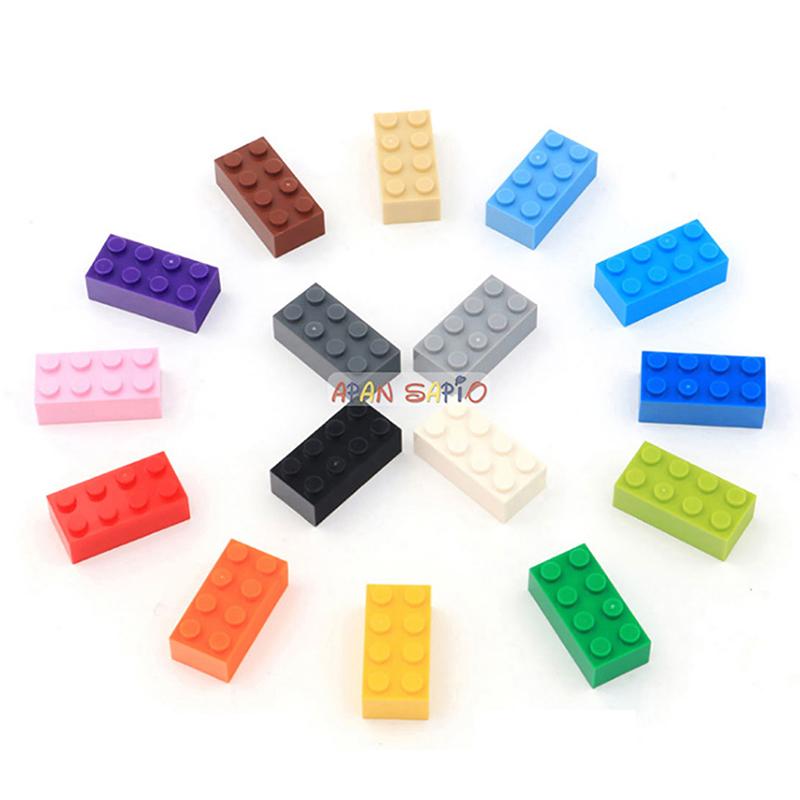 40pcs Building Blocks DIY thick 2x4 Dots 16Color Bricks Size Compatible With 3002 kids toys Educational for children