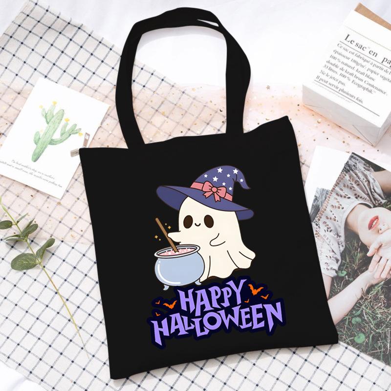 Halloween Halloween Printed Canvas Bag Lazy Style Trend Student Leisure Shoulder Bag Large Capacity