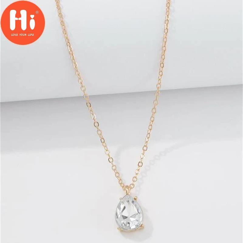 Bună, elegant, culoare auriu, verde, piatră naturală, colier cu pandantiv cu picătură de apă pentru femei, bijuterii pentru petrecere de nuntă