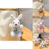 Adorable Handmade Plush Bunny Keychain With Pearl Chain For Stylish Accessory Lovers