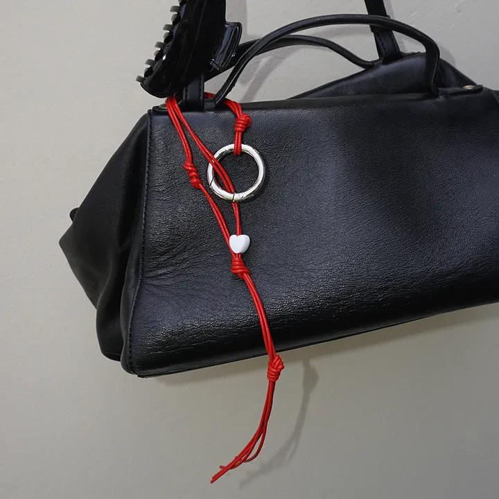 OURPIERRE HERZ LEDER SCHLÜSSELANHÄNGER ROT