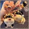 1Pcs Animal Accessories Cute Portable Bee Puppy Bag Pendant Soft Unique Puppy Plush Doll Dog Keychain Bag Hanging Decoration