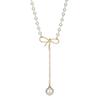 Elegant Butterfly Knot Pearl Necklace For Women In Trendy Korean Style With Unique Design Features
