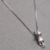 Women Faux Silver Lovely Jumping Cat Pendant Necklace Collar Jewelry