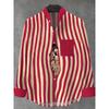 New Men's Style Long Sleeved Linen Shirt 3D Printed Striped Casual Street Fashion Long Sleeved Shirt Top