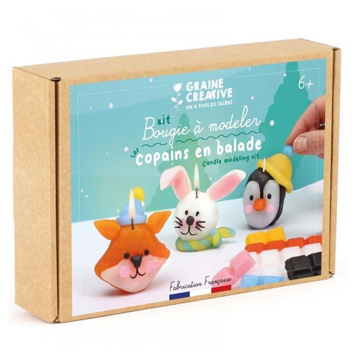 Kit de Création Bougies - Graine Créative - Animaux Hiver - Multicolore - Enfant