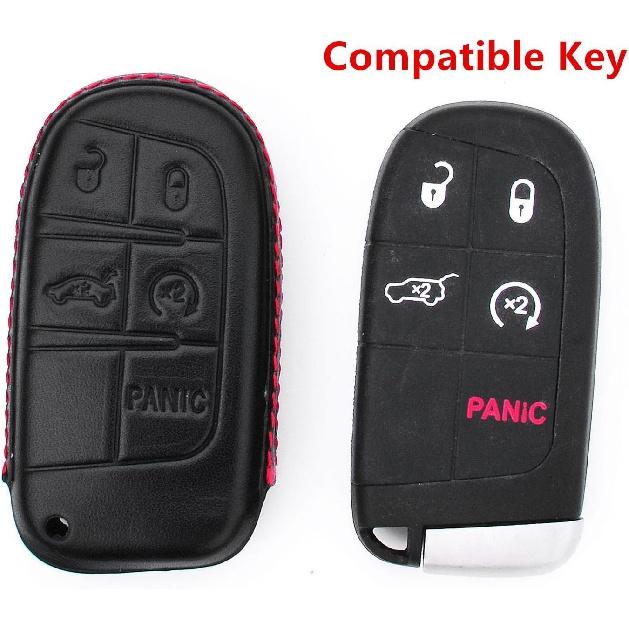 Leather 3 4 5 Buttons Smart Key Fob Case Cover for Jeep Cherokee Compass