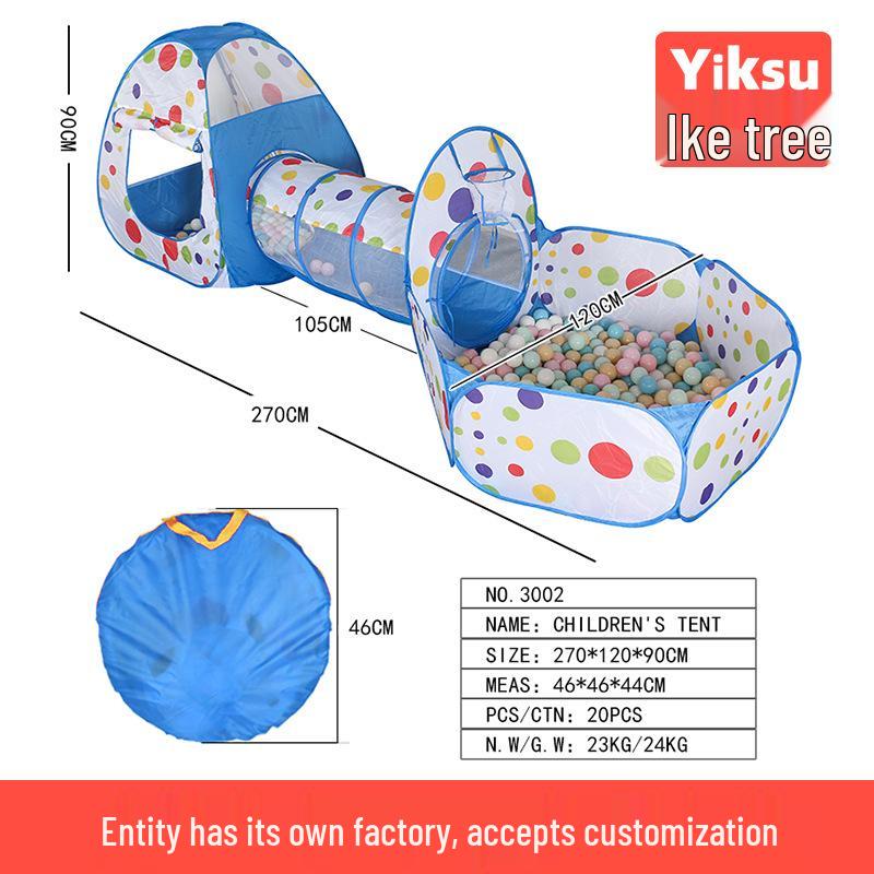 3-in-1 Kids' Yurt Play Tent and Tunnel Set for Indoor/Outdoor Use